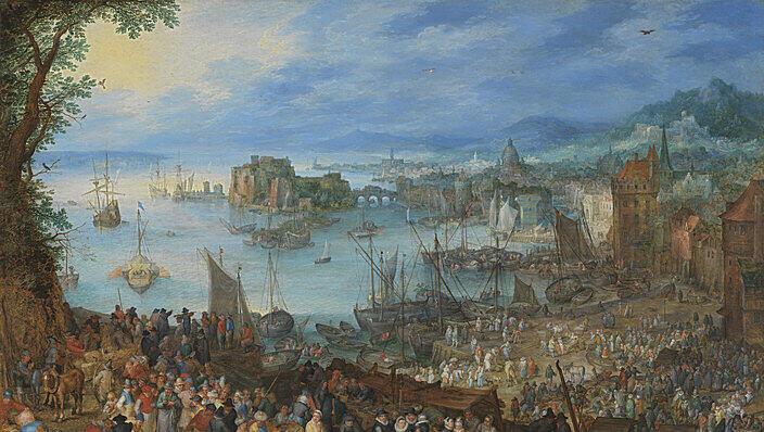 Jan Brueghel d. Ä. malte "Großer Fischmarkt" im Jahr 1603. Jan Brueghel d. Ä. malte "Großer Fischmarkt" im Jahr 1603.