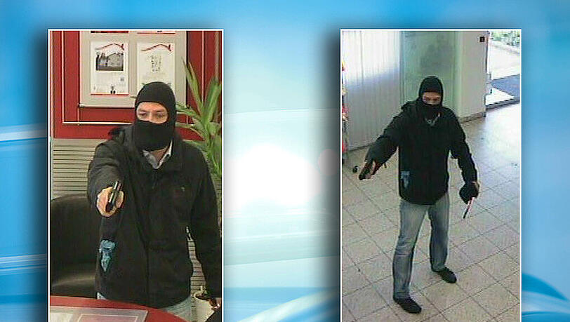 Diese Fotos veröffentlichte die Polizei nach dem Banküberfall. Diese Fotos veröffentlichte die Polizei nach dem Banküberfall.