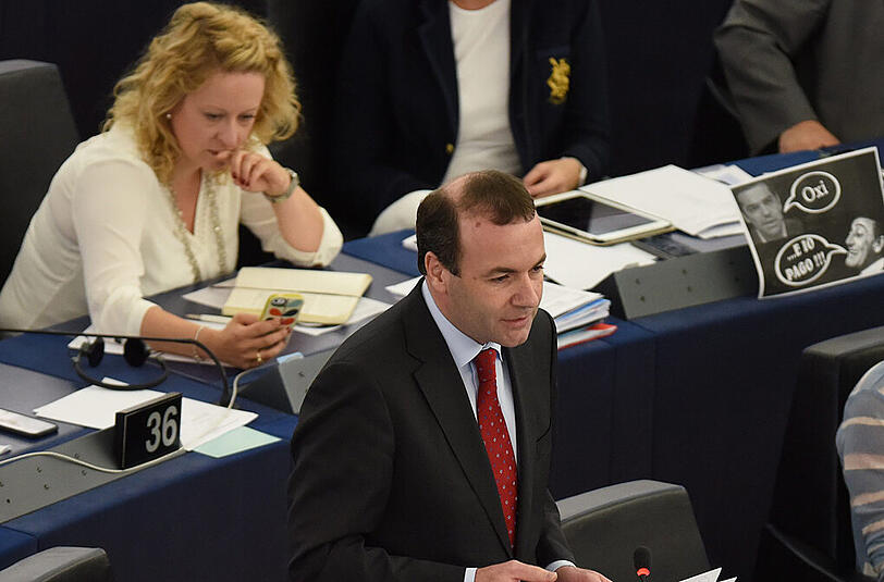 CSU-Politiker Manfed Weber während seiner Rede vor dem EU-Parlament in Straßburg.