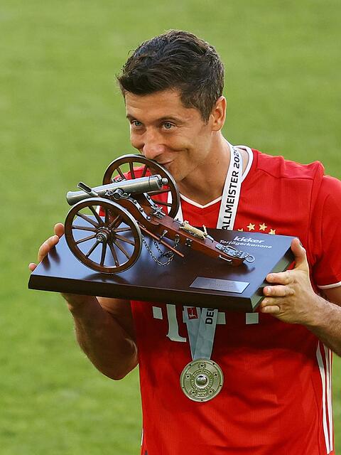 Stellte den Rekord auf: Ex-Bayern-St&uuml;rmer Lewandowski. (Archivbild)