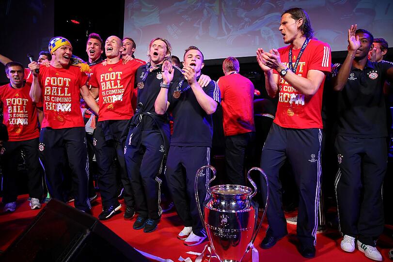So sehen Sieger aus! Die Helden von London feiern den Champions League-Sieg 2013.