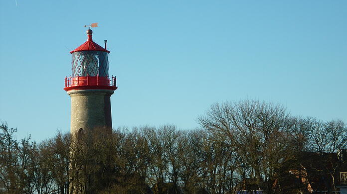 Der Leuchtturm Staberhuk im Osten der Insel Fehmarn.