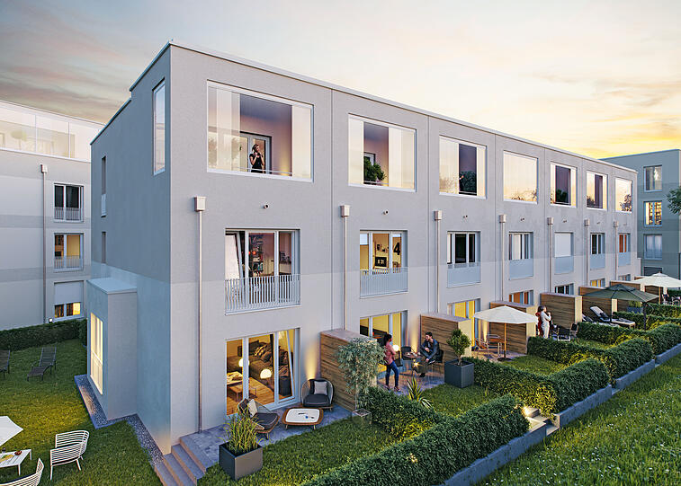 Stadthäuser mit 4 Geschossen, 5 Zimmern, ab ca. 140 m2.