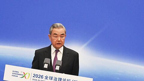 Chinas Au&szlig;enminister Wang forderte in seiner Rede mehr Gleichberechtigung f&uuml;r den Globalen S&uuml;den.