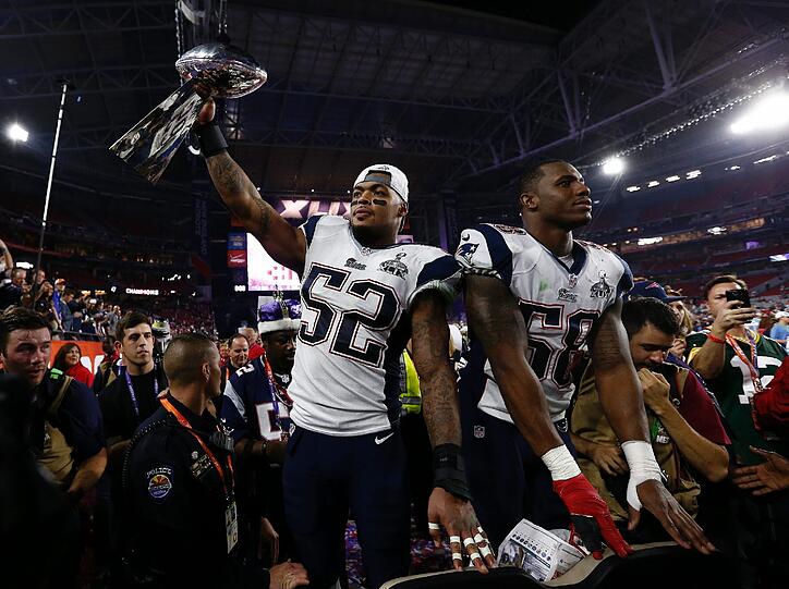 New England 28 - Seattle 24: So feierten die Patriots ihren Sieg.