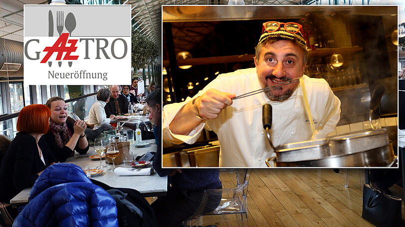 Häkelmütze und rote Lesebrille: Pasquale Torrente ist mit seinem Restaurant "Al Convento" bis Ende Februar der neue Gast-Chefkoch im "Eataly".