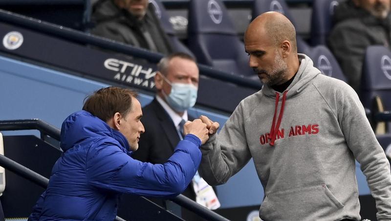 Man-City-Trainer Pep Guardiola (r) und Chelsea-Coach Thomas Tuchel sind befreundet.