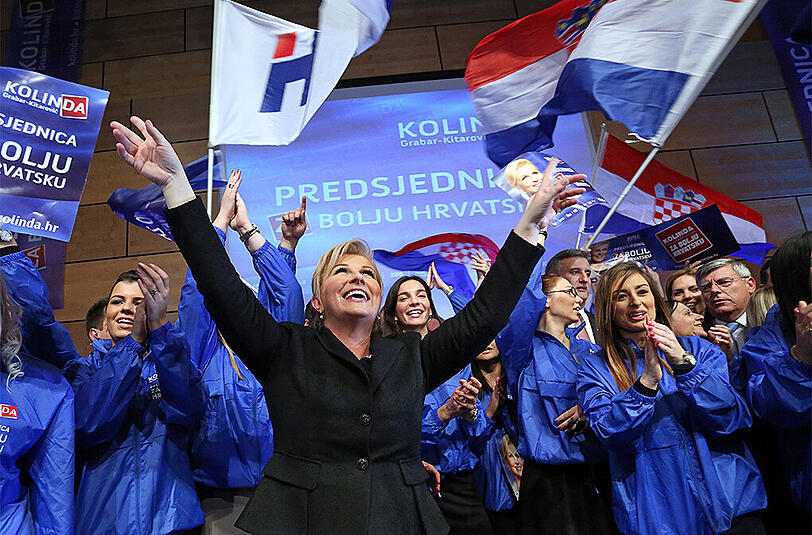 Die Opposition in Kroatien feiert einen überraschenden Sieg: Ihre Kandidatin Kolinda Grabar Kitarovic gewinnt die Präsidentenwahl.