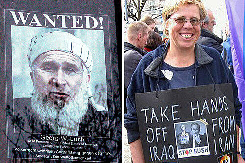 Die Bombenbastlerin von Moosach, Heide Luthardt, hat sich im umgebracht. Mit Plakaten, die US-Präsident George W. Bush als Osama bin Laden zeigen, sorgte sie für Empörung.