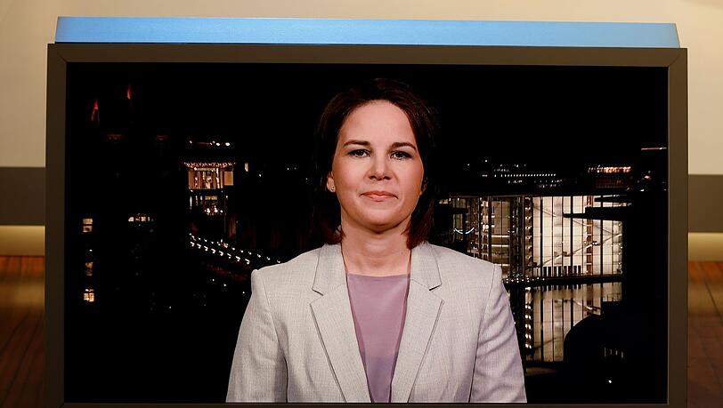 Außenministerin Annalena Baerbock ist per Video in der ARD-Sendung "Anne Will" zugeschaltet.