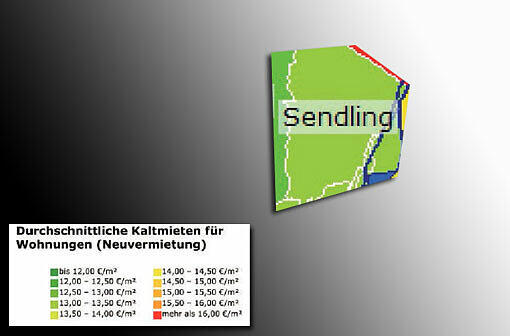 Mietspiegel 2013: Durchschnittliche Kaltmieten für Wohnungen in München (Neuvermietung)