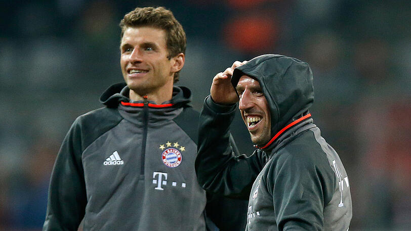 Thomas Müller (links) erzielte das "Tor des Monats" Februar, Franck Ribéry erzielte das "Tor des Monats" April.