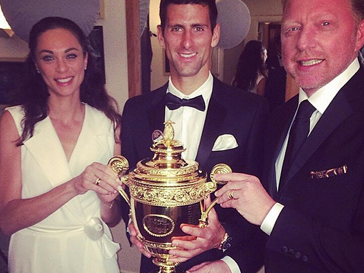 Novak Djokovic umgeben von Lilly und Boris: "Die Becker-Familie ist sehr stolz"