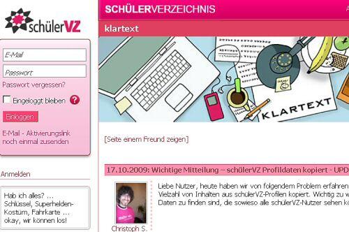 Tausende junger Nutzer im SchülerVZ wurden Opfer des Datenklaus