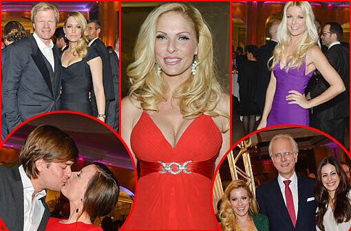 Was für ein Dekolletee: Sonya Kraus kommt mit einem roten Kleid und Mega-Ausschnitt in den Bayerischen Hof. Unter den Gästen der Best Brands Verleihung waren auch Oli Kahn und Showmaster Harald Schmidt...