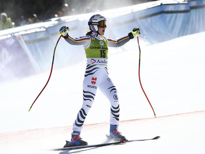 Viktoria Rebensburg gewann den Super-G in Andorra.