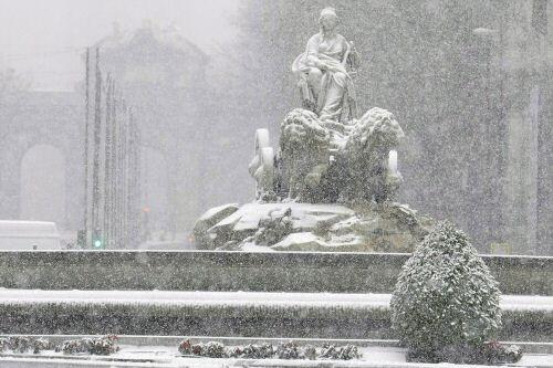 Ungewohntes Bild: Schnee in Madrid