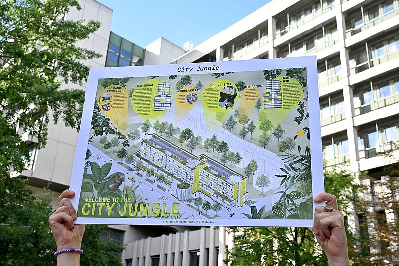 Idee für einen urbanen Dschungel an der Ecke Nymphenburger Straße/Sandstraße.