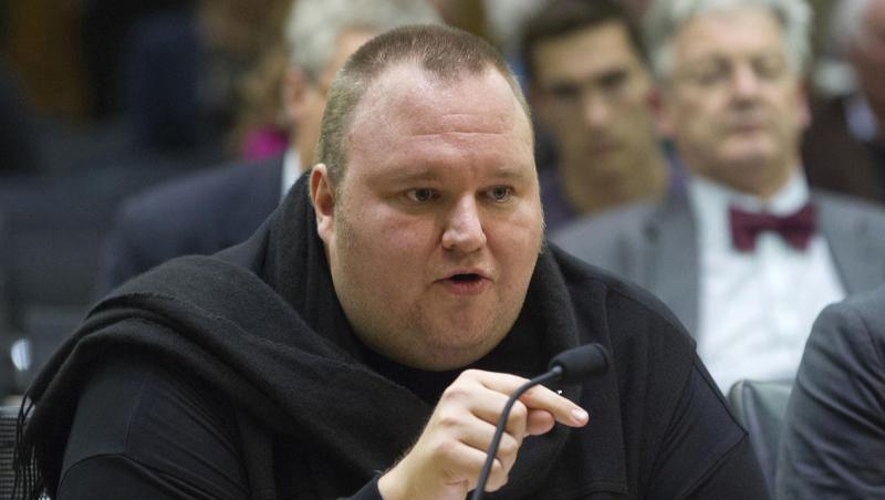 Kim Dotcom, deutscher Internetunternehmer, während einer Anhörung des Ausschusses für Geheimdienste im Parlament von Wellington. Kim Dotcom, deutscher Internetunternehmer, während einer Anhörung des Ausschusses für Geheimdienste im Parlament von Wellington.
