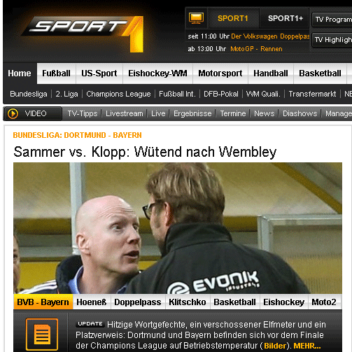 In die gleiche Richtung geht die Schlagzeile von Sport1.de.