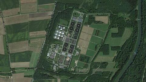 Das Klärwerk Marienhof von oben.