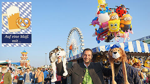Zwischen Haustierhusky- und Löwenmütze: Hellabrunn-Direktor Rasem Baban ist ein großer Freund des Oktoberfests.
