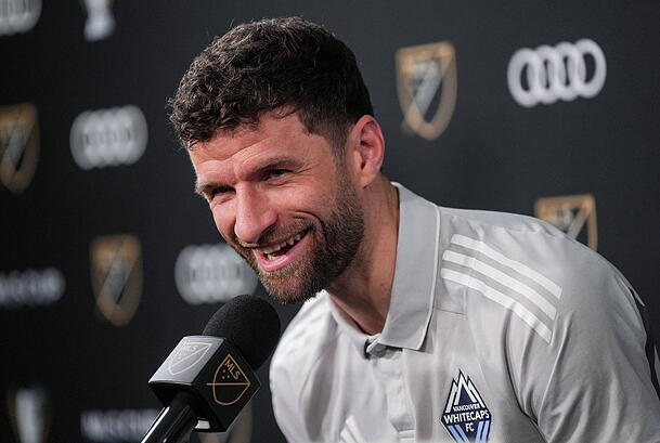 In bester Laune: Thomas M&uuml;ller.