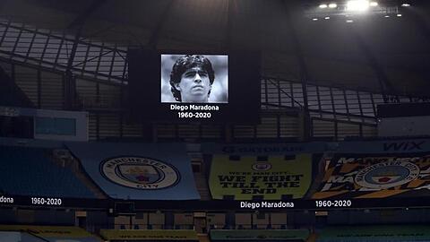 Auch vor dem Spiel von Manchester City gegen den FC Burnley gab es eine Schweigeminute für Diego Maradona.