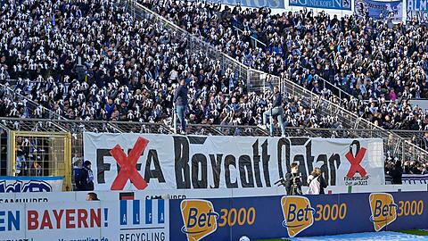 Die Fans des TSV 1860 haben sich eindeutig gegen die WM in Katar positioniert.