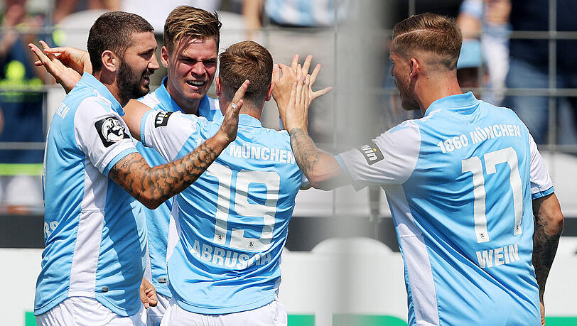 Wollen auch in Osnabrück jubeln: Die Spieler des TSV 1860 - hier beim 5:1 gegen die Sportfreunde Lotte. Wollen auch in Osnabrück jubeln: Die Spieler des TSV 1860 - hier beim 5:1 gegen die Sportfreunde Lotte.