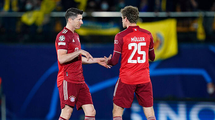 Es war nicht ihr Spiel: Robert Lewandowski und Thomas Müller enttäuschten gegen Villarreal.