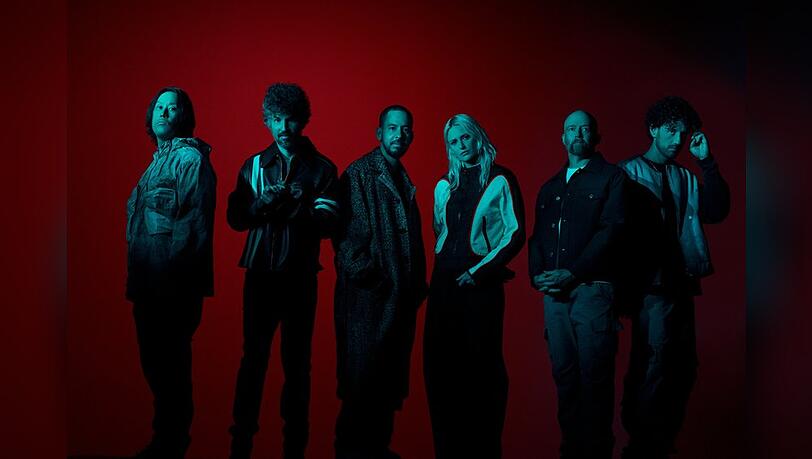 Linkin Park im Jahr 2024 mit Sängerin Emily Armstrong.