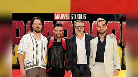 JC, Chris, Joey und Lance (v.l.) bei der Premiere von "Deadpool & Wolverine".