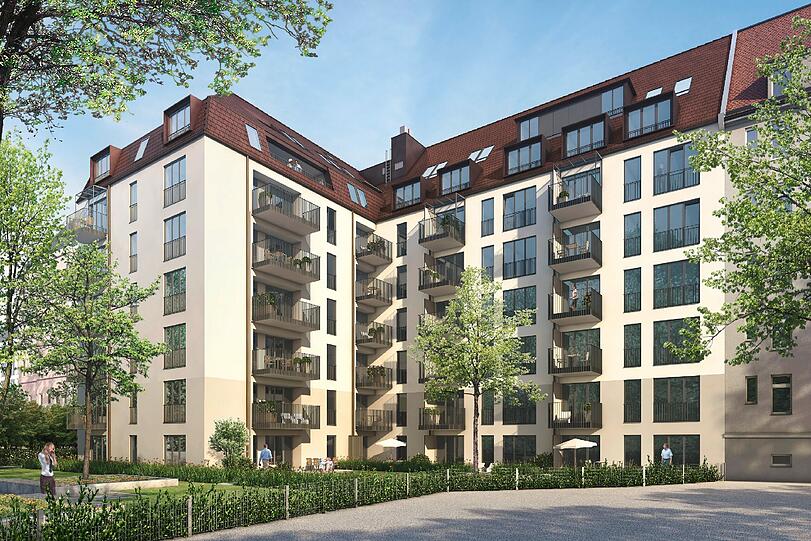 So sollen die neuen Wohnungen an der Nymphenburger Straße 124 einmal aussehen.
