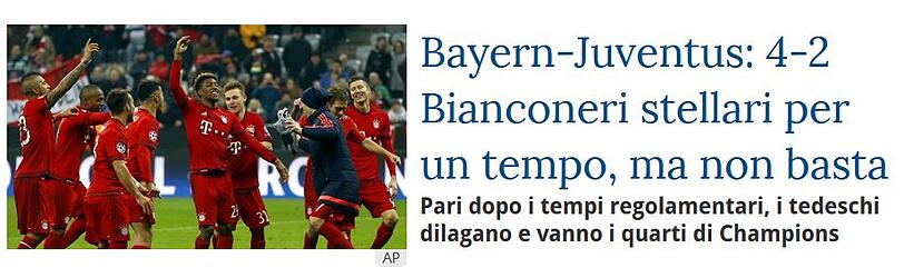 Die italienische "La Stampa": "Der Stern der Bianconeri (Spitzname von Juventus, Anm. d. R.) leuchtet eine Zeit lang, aber nicht lange genug."