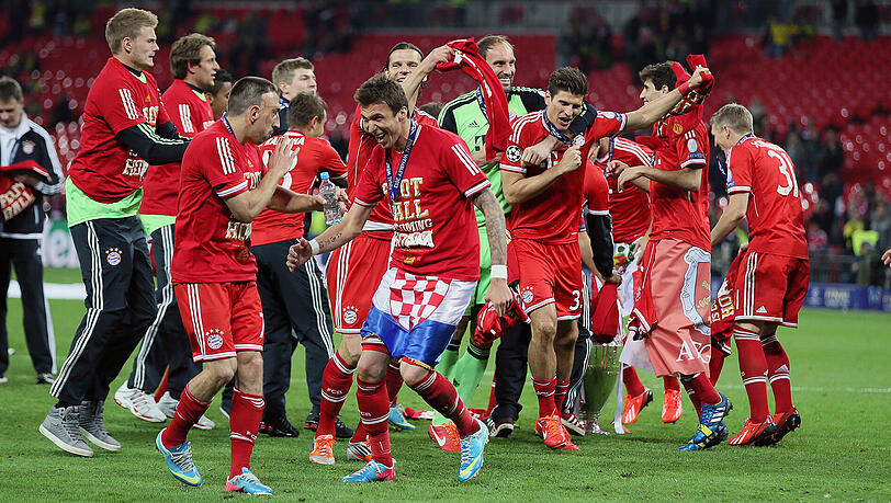 Jubel beim FC Bayern: Unter Jupp Heynckes haben sie das Triple geholt. Jubel beim FC Bayern: Unter Jupp Heynckes haben sie das Triple geholt.