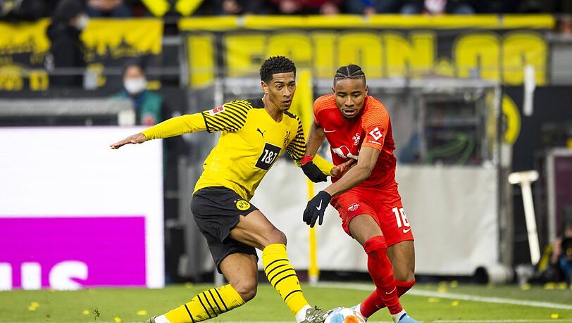 Einst Gegener in der Bundesliga, nun bei Real Madrid und Chelsea: Jude Bellingham (l.) und Christopher Nkunku.