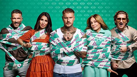 Auch sie nehmen in diesem Jahr an "Promi Big Brother" teil: Marc Terenzi (v.l), TV-Sternchen Pinar Sevim, Reality-Star Paco Herb, Schauspielerin Doreen Dietel und Content Creator SatansBratan.