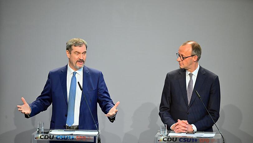 Für CSU-Chef Söder wird CDU-Chef Merz nicht nur eine Legislatur lang Kanzler in Deutschland bleiben. (Archivbild)