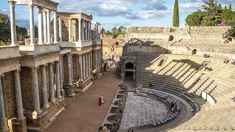 Das Römische Amphitheater von Mérida in Spanien wurde ebenfalls für Gladiatorenkämpfe erbaut.
