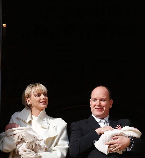 Fürst Albert und Charlene von Monaco präsentieren am Mittwoch ihre Zwillinge Gabriella und Jacques