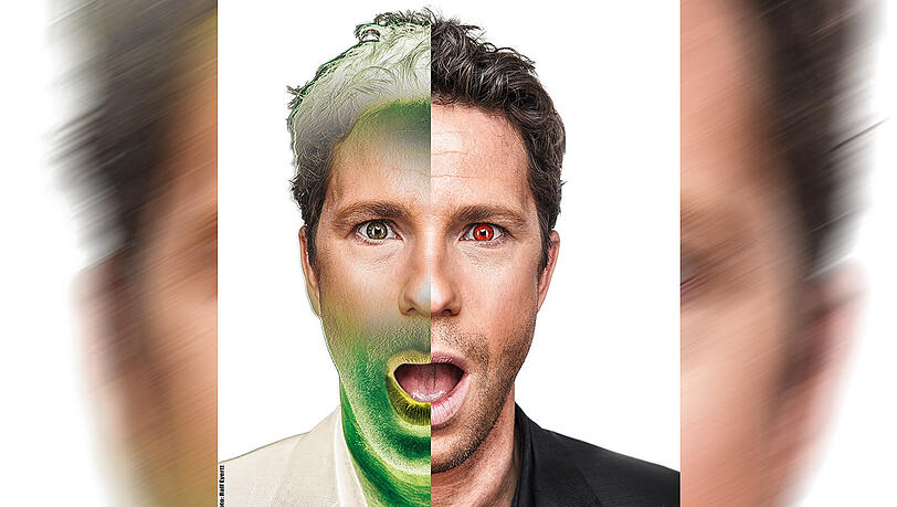 Der Mensch, das unheimliche Wesen: Nepo Fitz und sein genmanipulativer Selbstversuch – zumindest mit Fotoshop. Der Mensch, das unheimliche Wesen: Nepo Fitz und sein genmanipulativer Selbstversuch – zumindest mit Fotoshop.