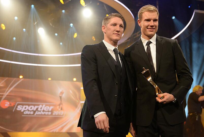 Bastian Schweinsteiger (l) und Holger Badstuber.