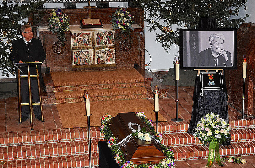 Die Bilder der Trauerfeier für Ruth Leuwerik in der Münchner Stephanuskirche.