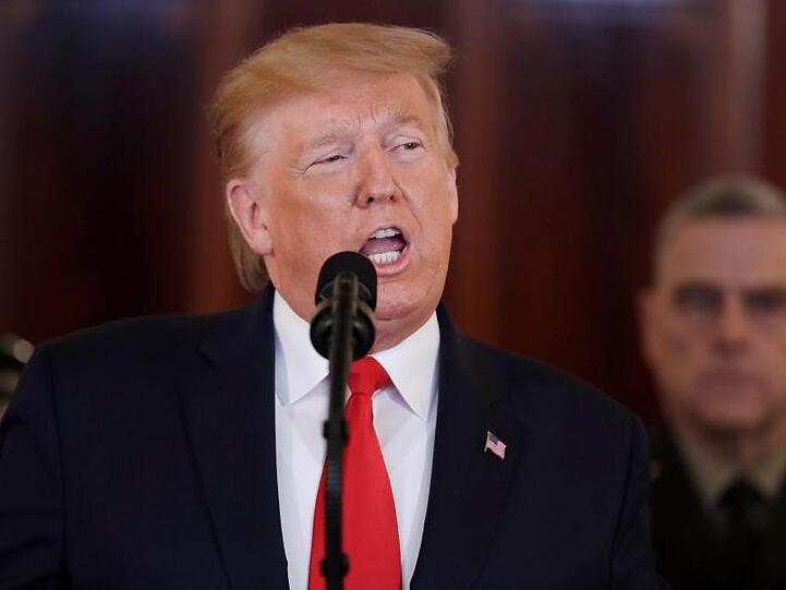 US-Präsident Donald Trump bei seiner mit Spannung erwarteten Stellungnahme zu den iranischen Raketenangriffen.