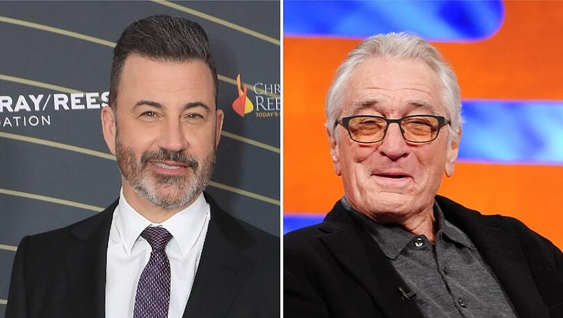 Robert De Niro (r.) bewies bei Jimmy Kimmel seinen Sinn für Humor - und seine tiefsitzende Abneigung gegenüber Donald Trump.