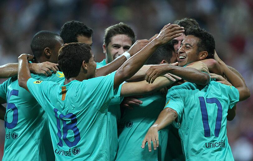 Am Ende jubelte der FC Barcelona. Der Champions-League-Sieger gewann das Finale im Audi Cup gegen den FC Bayern Münchenmit 2:0. Die Bilder vom Spiel.