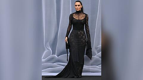 Kim Kardashian bei der Paris Fashion Week.