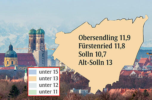 Mietspiegel 2013: Durchschnittliche Quadratmeterpreise für Wohnungen in München