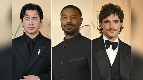 Vom Flow Cut bei Hudson Williams (l.) &uuml;ber Michael B. Jordans (M.) Buzz Cut bis zu Jacob Elordis Version des "Mod": Das sind die Haartrends bei M&auml;nnern.